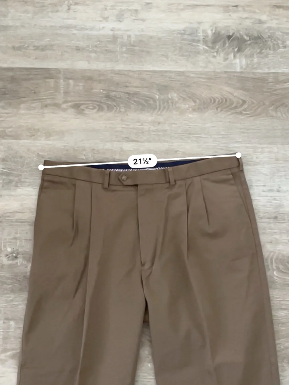 Roundtree & York TravelSmart Men’s Brown Dress Pants 44x30 Pleated Cotton